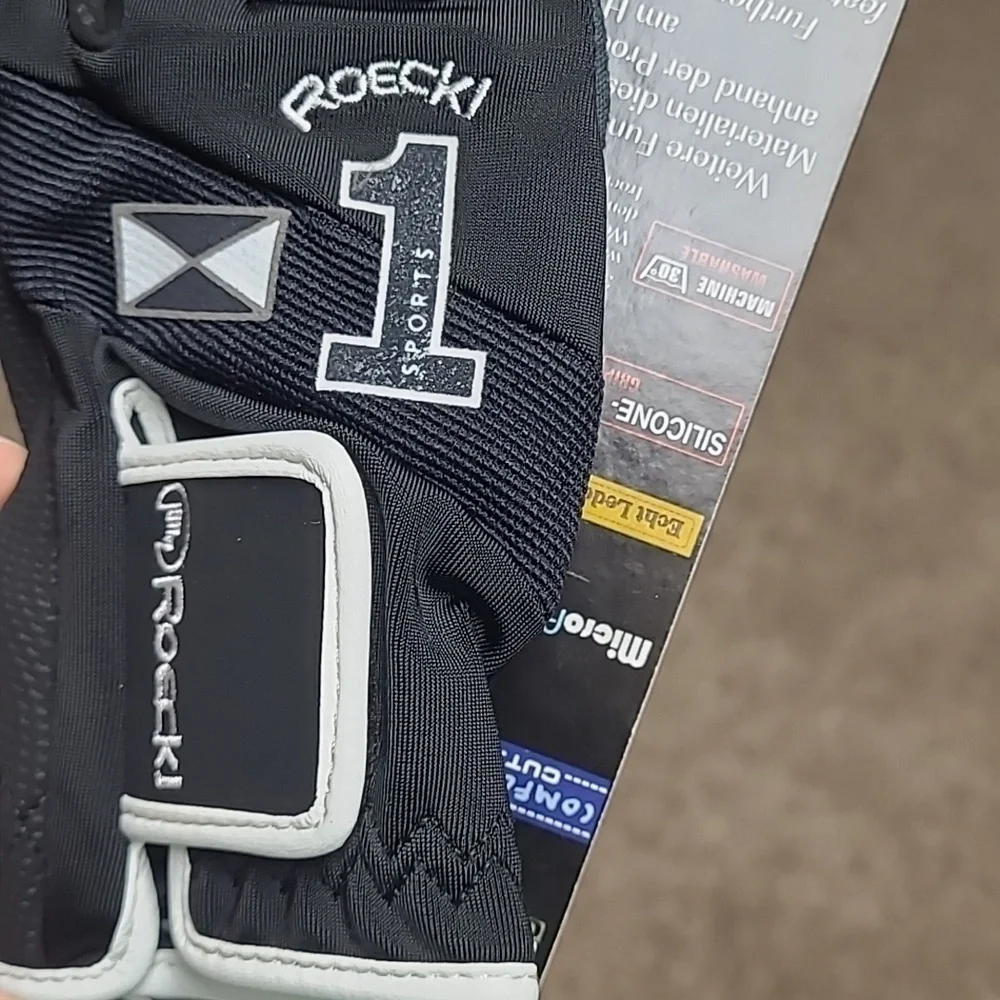 Roeckl NWT Size 6.5 Black Riding Gloves With White Trim